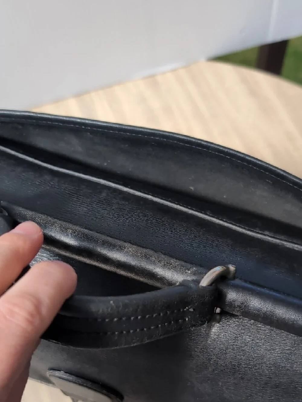 Coach Black Leather Men's Briefcase with Shoulder Strap